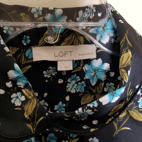 Loft Floral Button-Up  Sleep Shirt Size L - Picture 2 of 6